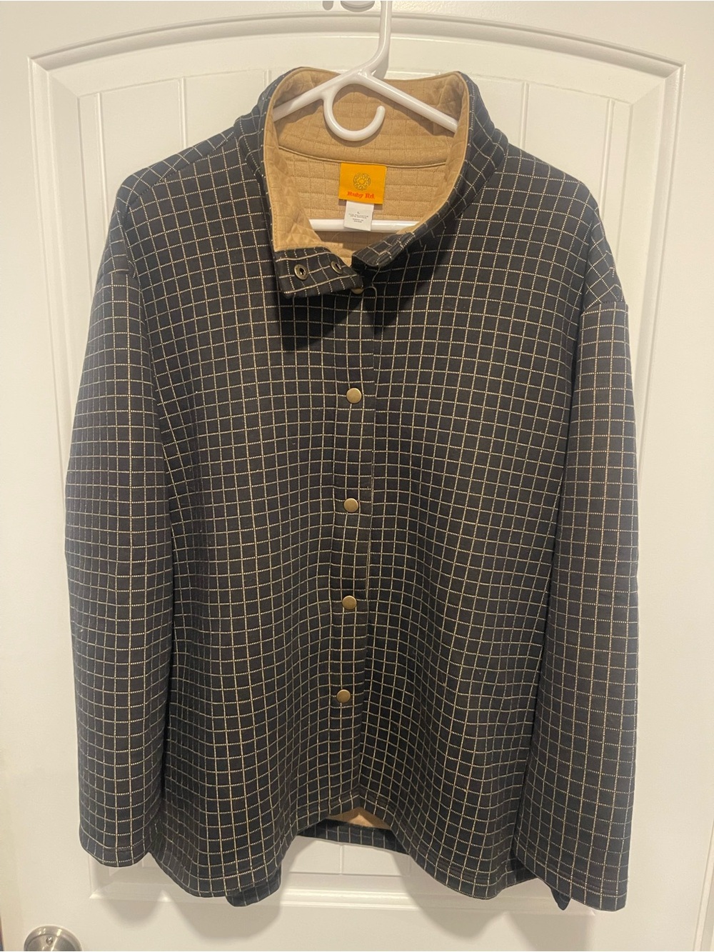 Ruby Rd Quilted Windowpane Barn Jacket Women’s L - Picture 2 of 7